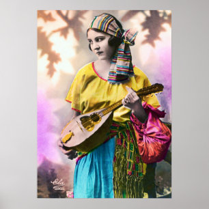 Farbige Zigeunermädchen 50 cm x 70 cm Poster
