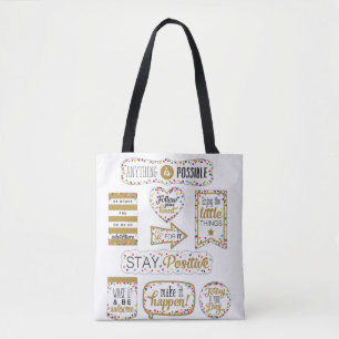 Farbige Zitate der Inspiration Tasche