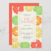 Farbige Zitronenmassagedusche Einladung (Vorne/Hinten)