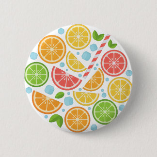 Farbige Zitrusfrucht Knopfnadel - Sommer-Limonie O Button
