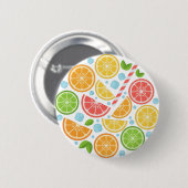 Farbige Zitrusfrucht Knopfnadel - Sommer-Limonie O Button (Vorne & Hinten)