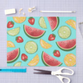 Farbige Zitrusfrüchte mit Melonen und Erdbeeren Seidenpapier (Handwerk)