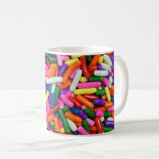 Farbige Zucker-Sprinkles Kaffeetasse (VorderseiteRechts)