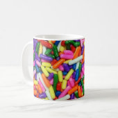Farbige Zucker-Sprinkles Kaffeetasse (Vorderseite Links)