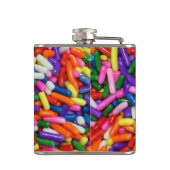 Farbige Zucker-Sprinkles Quirky Flachmann (Rückseite)