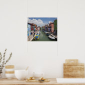 Farbige Zuhause entlang des Kanals auf der Insel Poster (Küche)