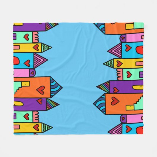 Farbige Zuhause Fleecedecke (Vorderseite (Horizontal))