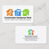 Farbige Zuhause Handyman Tools Contractor Visitenkarte (Vorne/Hinten)
