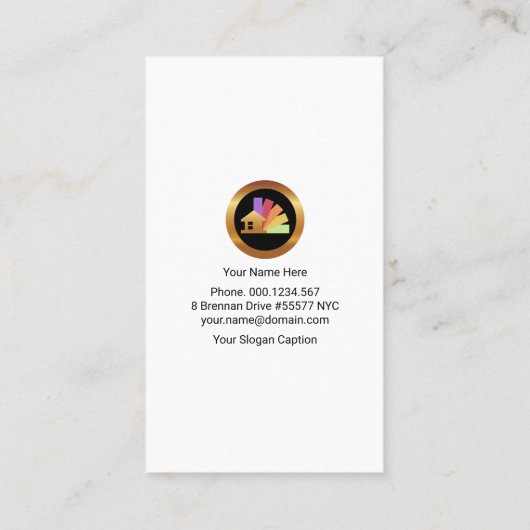 Farbige Zuhause-Malerleisten Visitenkarte (Rückseite)