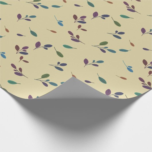 Farbige Zweige/Blätter Geschenkpapier (Ecke)