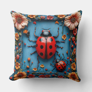 Farbiger 3D-Ladybug Kissen