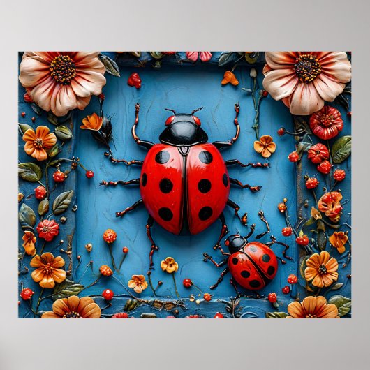 Farbiger 3D-Ladybug Poster (Vorne)