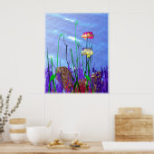 Farbiger 3D-Segelflosser Poster (Küche)