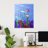 Farbiger 3D-Segelflosser Poster (Heimbüro)
