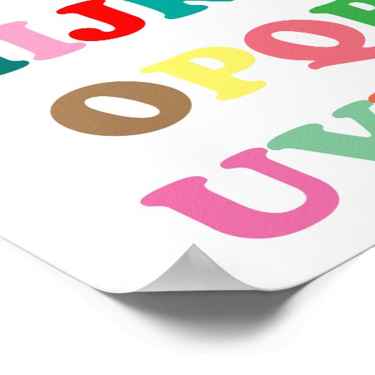 Farbiger ABC-Text Poster (Ecke)