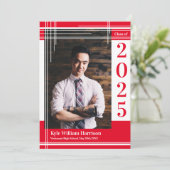 Farbiger Abschluss in der White School Kariert Einladung (Stehend Vorderseite)