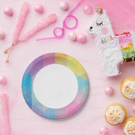 Farbiger abstrakter Dreieck Pappteller (Party)