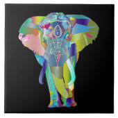 Farbiger abstrakter Elefant Fliese (Vorderseite)
