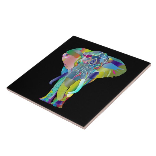 Farbiger abstrakter Elefant Fliese (Seite)