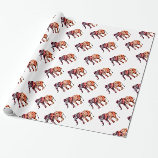 Farbiger abstrakter Elefant Geschenkpapier (Ungerollt)