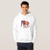 Farbiger abstrakter Elefant Hoodie (Vorne ganz)
