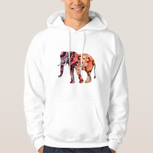 Farbiger abstrakter Elefant Hoodie (Vorderseite)