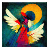 Farbiger Abstrakter Engel Fotodruck (Vorne)