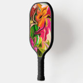 Farbiger Abstrakter Fluid Style Hintergrund Pickleball Schläger (Links)