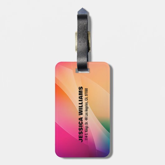 Farbiger abstrakter geometrischer Hintergrund Gepäckanhänger (Rückseite vertikal)