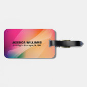 Farbiger abstrakter geometrischer Hintergrund Gepäckanhänger (Rückseite horizontal)