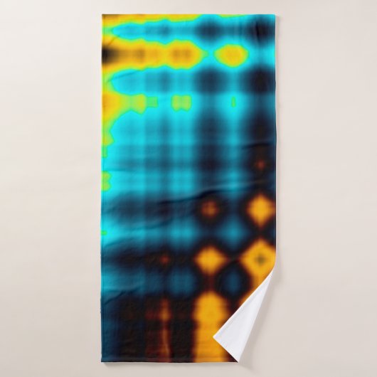 Farbiger abstrakter geometrischer Hintergrund mit Badehandtuch (Badehandtuch)