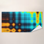 Farbiger abstrakter geometrischer Hintergrund mit Badehandtuch (Badehandtuch)