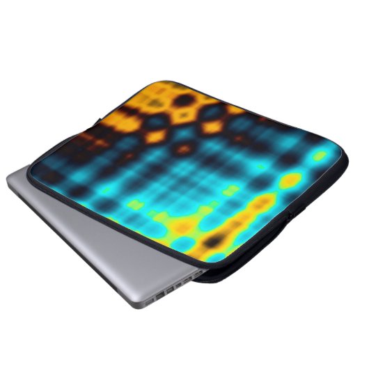 Farbiger abstrakter geometrischer Hintergrund mit Laptopschutzhülle (Vorne Knopf)