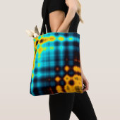Farbiger abstrakter geometrischer Hintergrund mit  Tasche (Von Nahem)