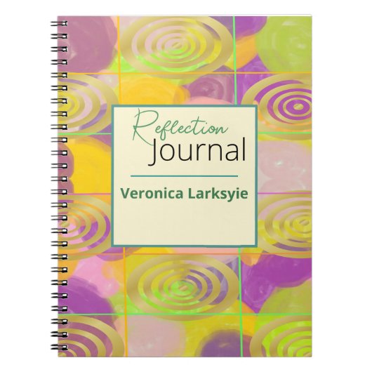 Farbiger Abstrakter Goldzirkel Notizblock (Vorderseite)