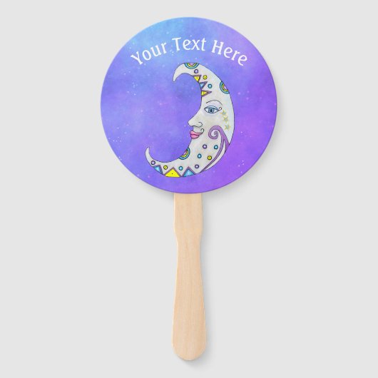 Farbiger Abstrakter Halbmond mit Lila Gesicht Fächer (Vorderseite)