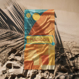 farbiger abstrakter Hintergrund mit geometrischer  Strandtuch