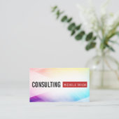 Farbiger Abstrakter Hintergrund | Rotes Bar Visitenkarte (Stehend Vorderseite)