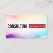 Farbiger Abstrakter Hintergrund | Rotes Bar Visitenkarte (Vorderseite)