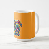 Farbiger abstrakter Hund mit Sonnenbrille Kaffeetasse (VorderseiteRechts)
