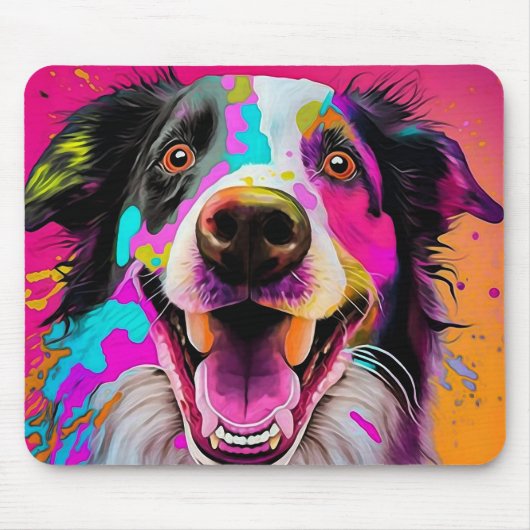 Farbiger Abstrakter Hund Mousepad (Vorne)