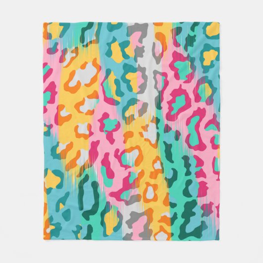 Farbiger Abstrakter Leopardenhintergrund. Fleecedecke (Vorderseite)