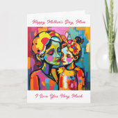 Farbiger Abstrakter Muttertag Karte (Vorderseite)