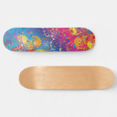 Farbiger Abstrakter Paint-Spritzer Skateboard (Horizontal)