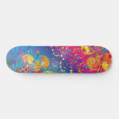Farbiger Abstrakter Paint-Spritzer Skateboard (Horizontal)
