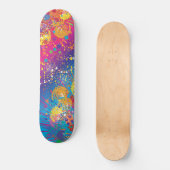 Farbiger Abstrakter Paint-Spritzer Skateboard (Vorderseite)