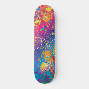 Farbiger Abstrakter Paint-Spritzer Skateboard