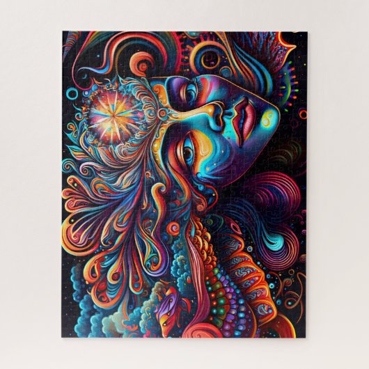 Farbiger Abstrakter psychedelischer Metaphysischer Puzzle (Vertikal)