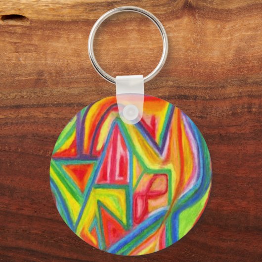 Farbiger Abstrakter Schlüsselanhänger (Vorderseite)
