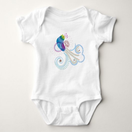 Farbiger Abstrakter Verzierter Vogel Baby Strampler (Vorderseite)